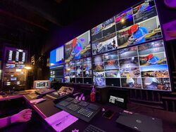 Broadcast booth wall, July 2020