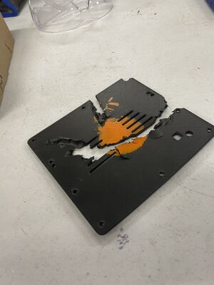 destroyed baseplate of the robot