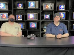 NHRL announcer's desk, March 2021