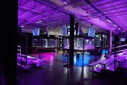 Wide view of cages, July 2021