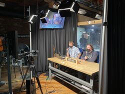 NHRL announcers at their booth, November 2020